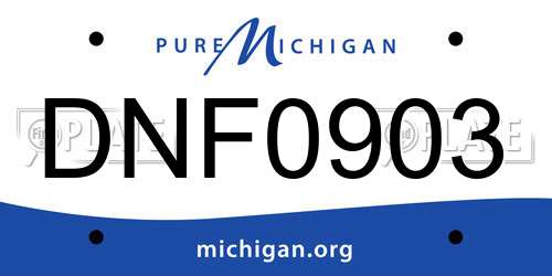 DNF0903 Michigan License Plate