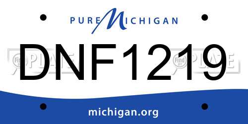 DNF1219 Michigan License Plate