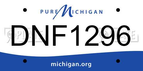DNF1296 Michigan License Plate