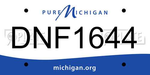 DNF1644 Michigan License Plate
