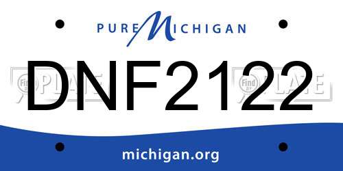 DNF2122 Michigan License Plate