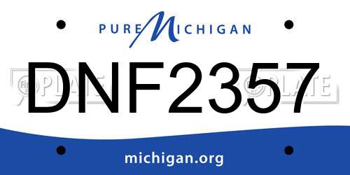 DNF2357 Michigan License Plate