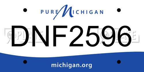 DNF2596 Michigan License Plate