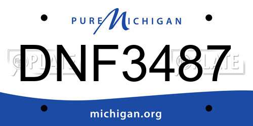 DNF3487 Michigan License Plate