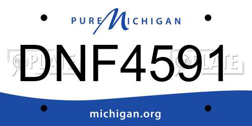 DNF4591 Michigan License Plate