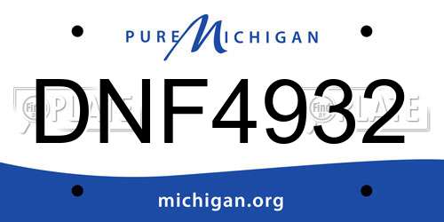 DNF4932 Michigan License Plate