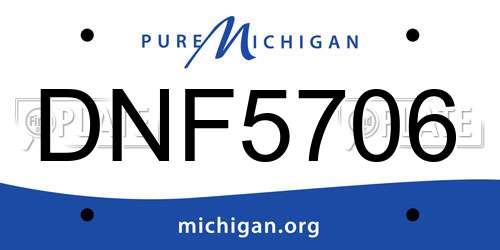 DNF5706 Michigan License Plate
