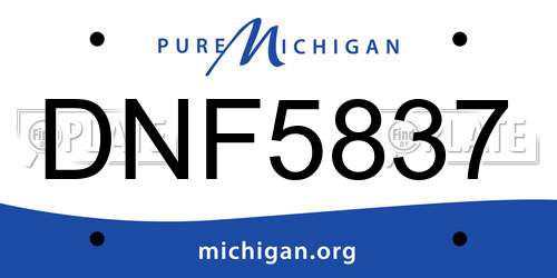 DNF5837 Michigan License Plate