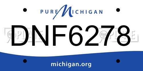 DNF6278 Michigan License Plate