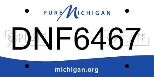 DNF6467 Michigan License Plate