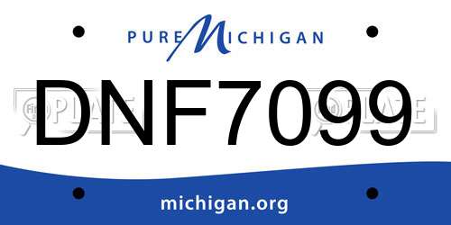 DNF7099 Michigan License Plate