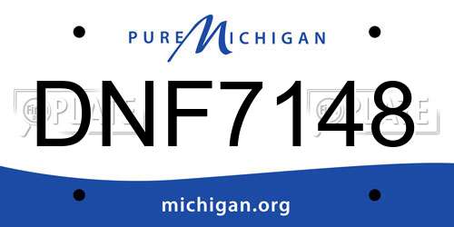 DNF7148 Michigan License Plate