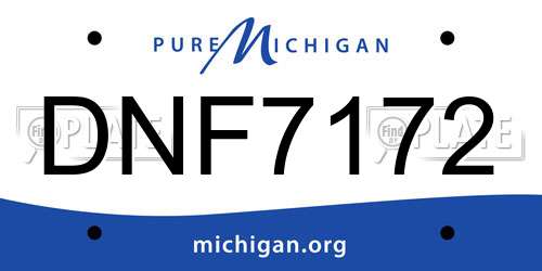 DNF7172 Michigan License Plate