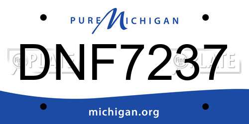 DNF7237 Michigan License Plate