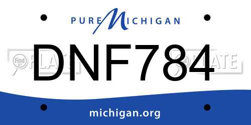 DNF784 Michigan License Plate