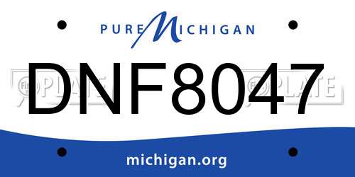 DNF8047 Michigan License Plate