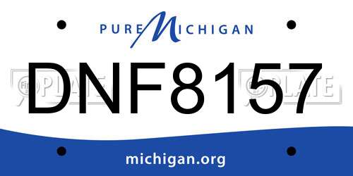 DNF8157 Michigan License Plate