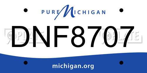 DNF8707 Michigan License Plate