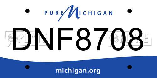DNF8708 Michigan License Plate
