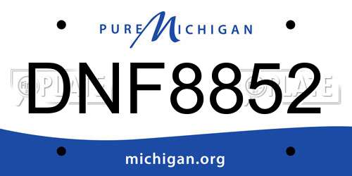 DNF8852 Michigan License Plate