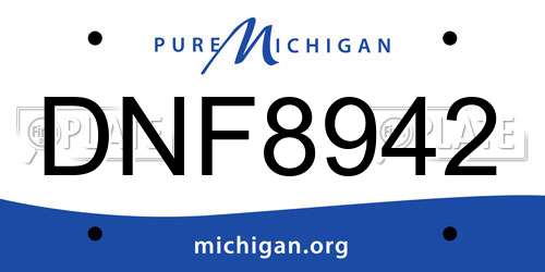 DNF8942 Michigan License Plate