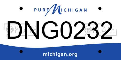 DNG0232 Michigan License Plate