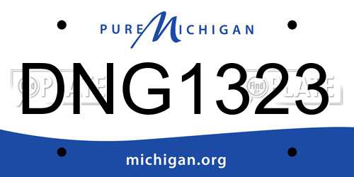 DNG1323 Michigan License Plate