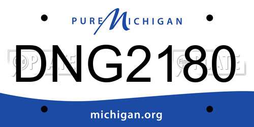 DNG2180 Michigan License Plate