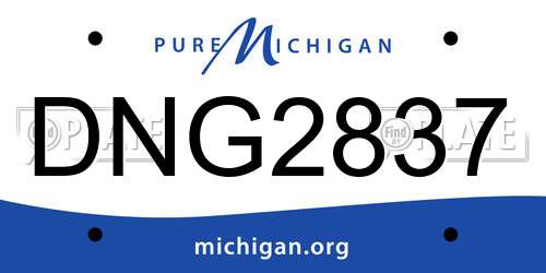 DNG2837 Michigan License Plate