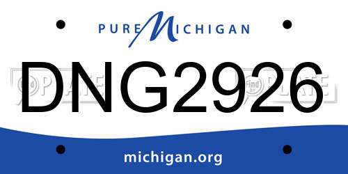 DNG2926 Michigan License Plate