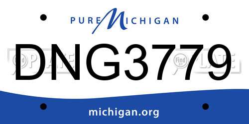 DNG3779 Michigan License Plate