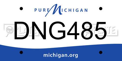 DNG485 Michigan License Plate
