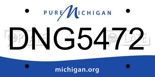 DNG5472 Michigan License Plate