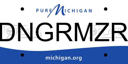 DNGRMZR Michigan License Plate