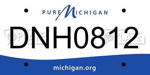 DNH0812 Michigan License Plate