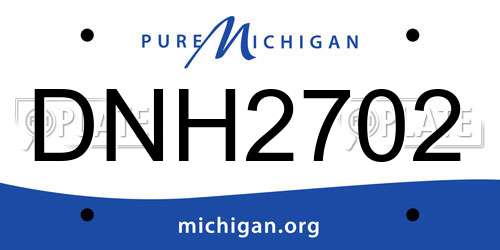 DNH2702 Michigan License Plate