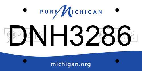 DNH3286 Michigan License Plate