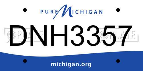 DNH3357 Michigan License Plate