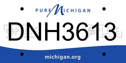 DNH3613 Michigan License Plate