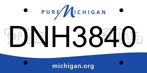 DNH3840 Michigan License Plate
