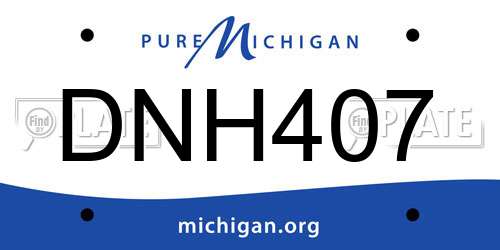 DNH407 Michigan License Plate