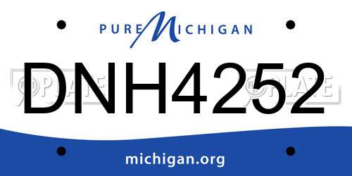 DNH4252 Michigan License Plate