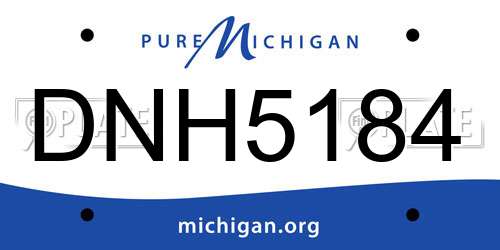 DNH5184 Michigan License Plate