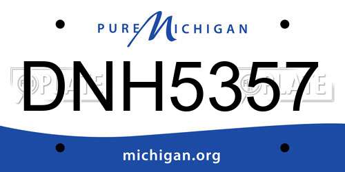 DNH5357 Michigan License Plate