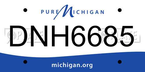 DNH6685 Michigan License Plate