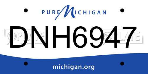 DNH6947 Michigan License Plate