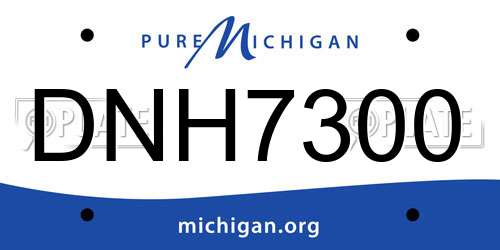 DNH7300 Michigan License Plate