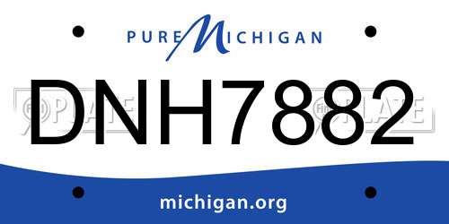 DNH7882 Michigan License Plate