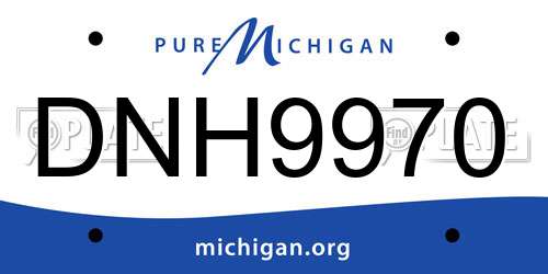 DNH9970 Michigan License Plate