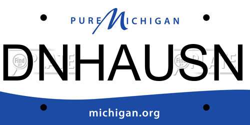 DNHAUSN Michigan License Plate